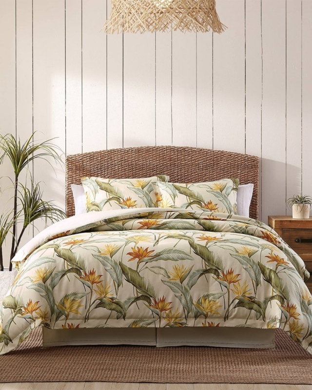Tropical Comforter Set Birds Of Paradise Motif Island Theme Decor
