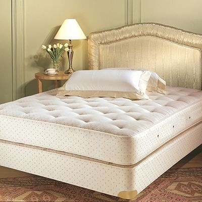 Tufted Top Mattress and Box Spring Set with Floral Ticking