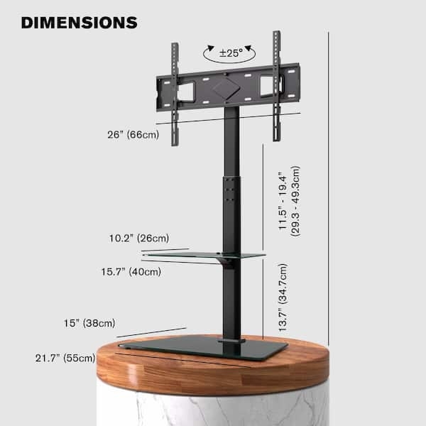 TV Mount Floor Design with Swivel Feature & Slim Profile