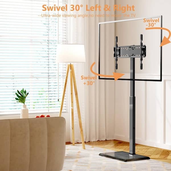 TV Mount Swivel Floor Standing with 30-Degree Mechanism