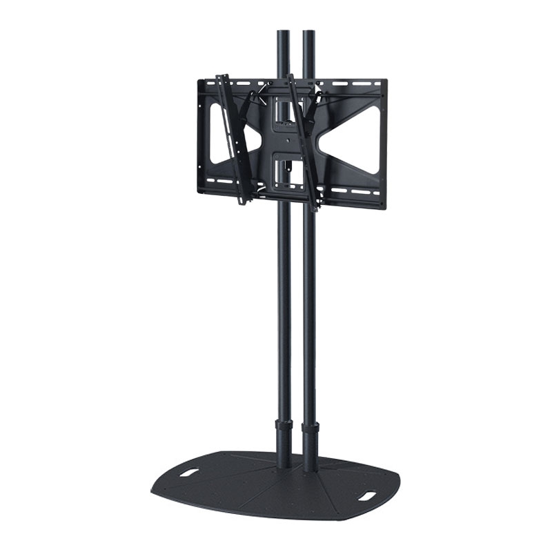 Tv Stand Dual Pole Tilting Mount Industrial Floor Stand Matte Finish
