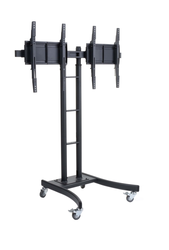 Tv Stand Mobile Base Dual Monitor Mount Locking Casters Heavy Duty