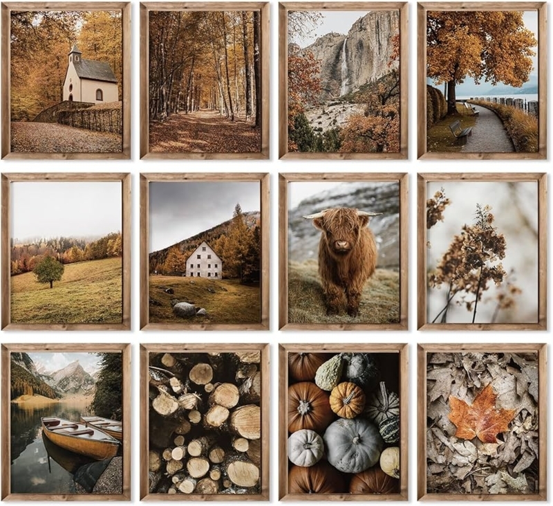 Twelve-Piece Nature Print Set with Country Aesthetic for Gallery Walls