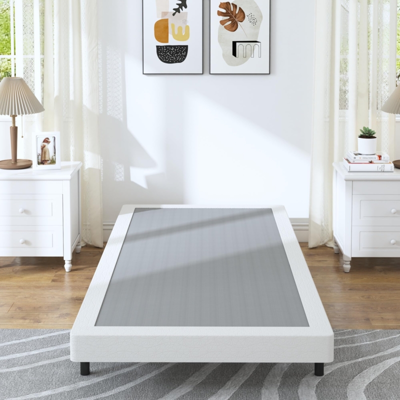 Twin Low Profile Box Spring Upholstered on Short Metal Legs