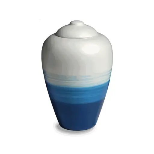 Urn Lidded Design Navy Blue Gradient Ombré Effect Classic Minimalist