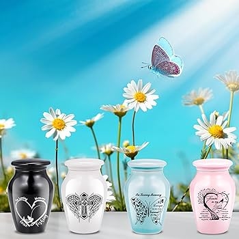 Urn Set Mini Ceramic Keepsake Symbolic Artwork Serene Memorial Display