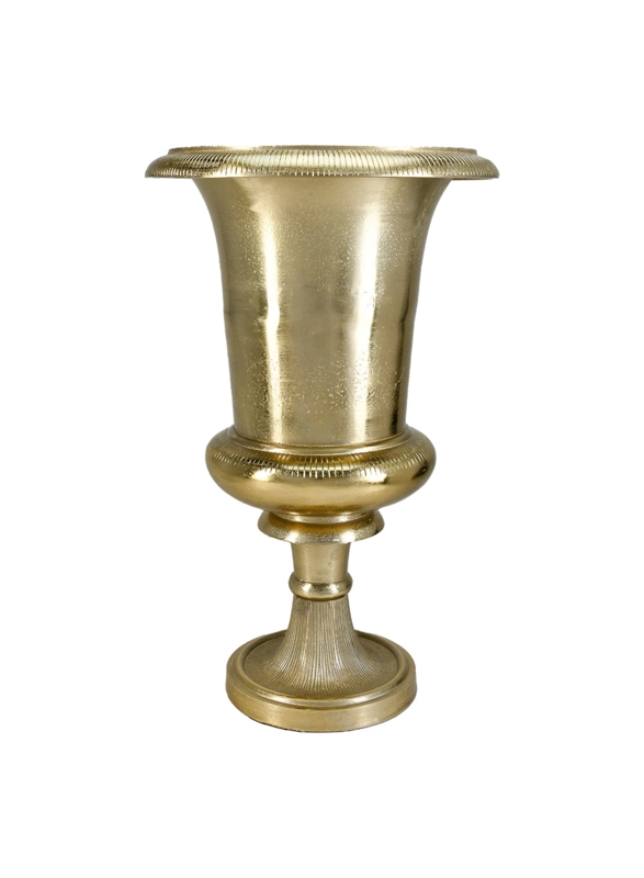 Urn Vase Antique Ribbed Trophy Silhouette Vintage Centerpiece Decor Flared