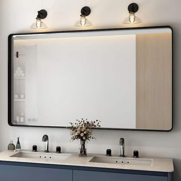 Vanity Mirror Backlit Rounded Corners LED Lighting Slim Frame