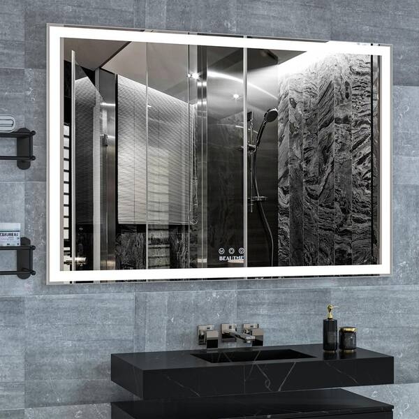 Vanity Mirror: Extra Large Mirror with LED Frame and Touch Controls
