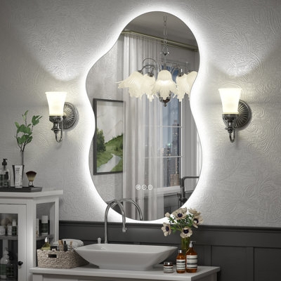 Vanity Mirror Organic Silhouette Backlit LED Frameless Design