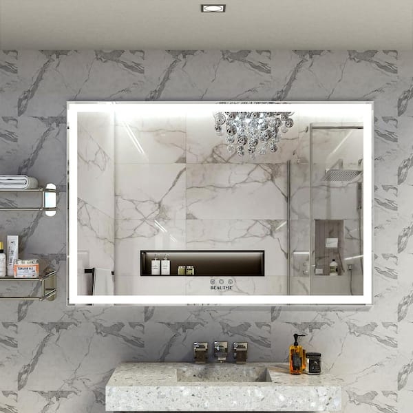 Vanity Mirror with Integrated LED Frame and Oversized Proportions
