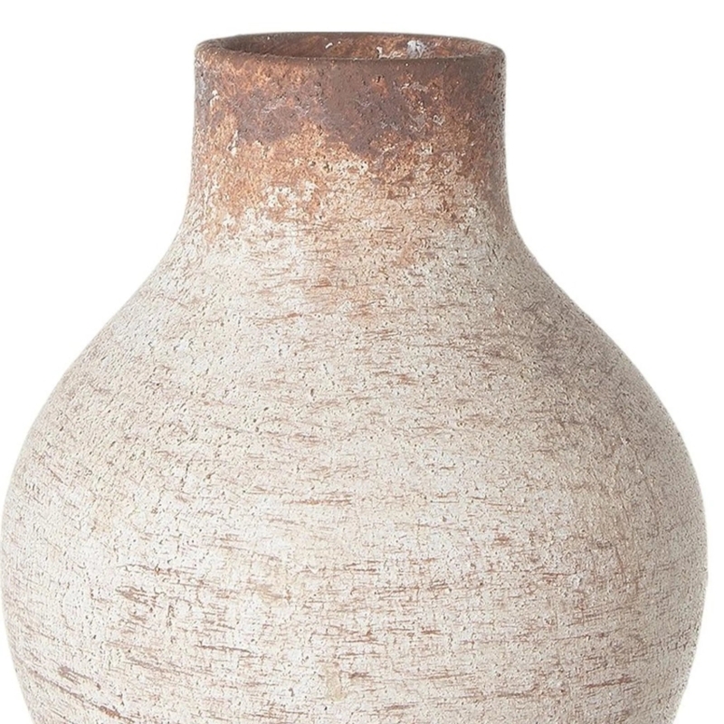 Vase Contrasting Rim Weathered Texture Wabi-Sabi Style Urn Decor