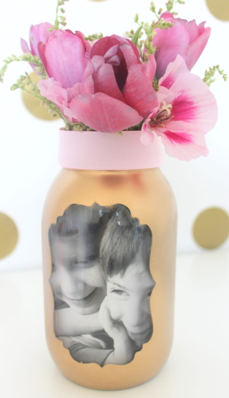 Vase Gold Metallic Jar Personalized Photo Window Centerpiece Ideas