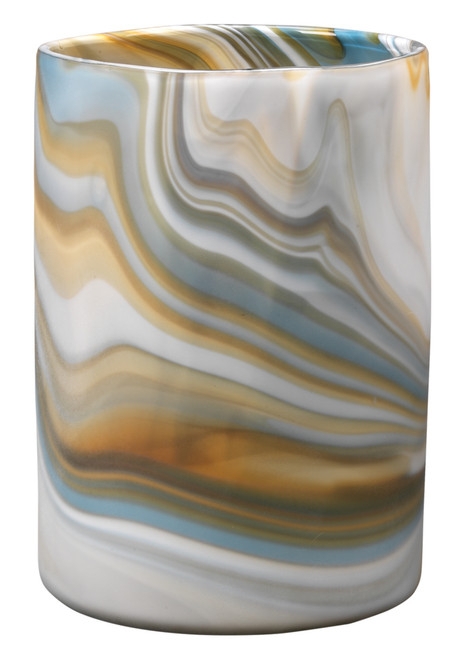 Vase Marbled Pattern Cylindrical Silhouette Organic Modern Shelf Decor