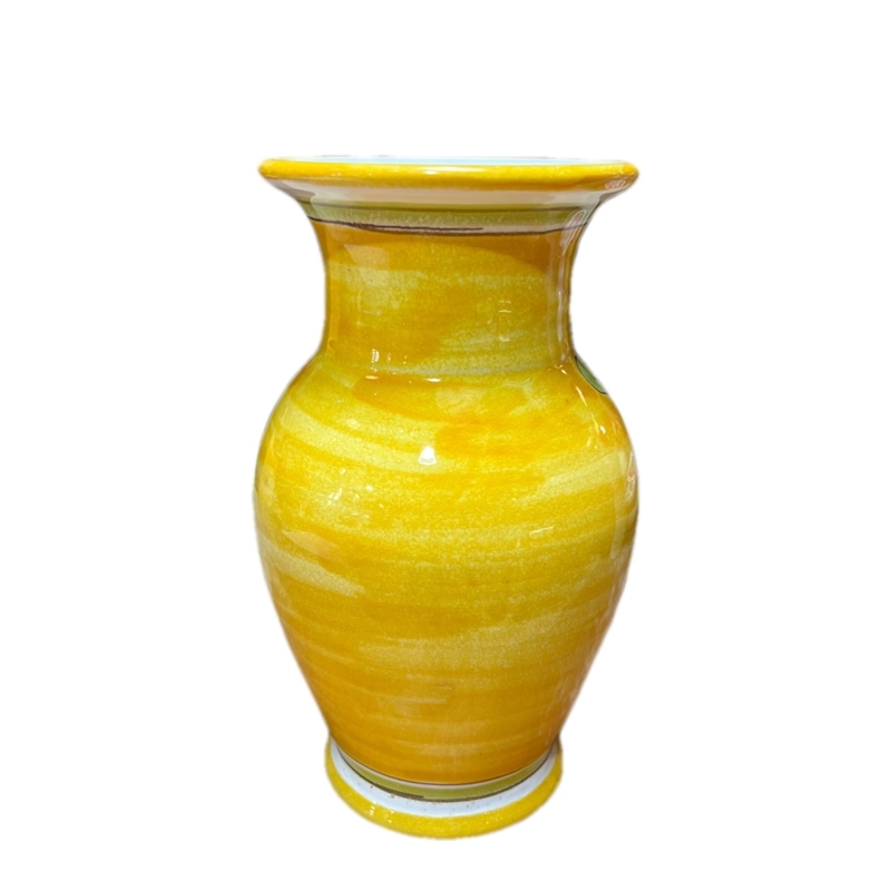 Vase Mediterranean Style Decor, Amphora Silhouette, Hand Painted Glaze