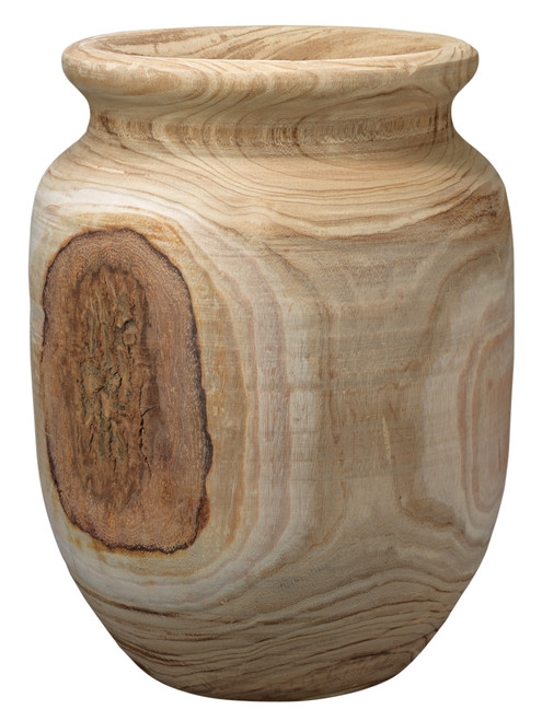 Vase: Rustic Wood Toned Prominent Knot Concentric Grain (61 chars)