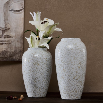 Vase Set Ceramic Textured Granular Mottled Minimalist Decor