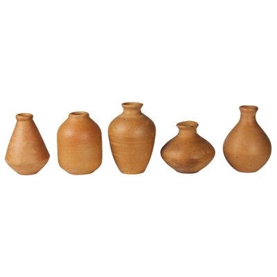 Vase Set Terracotta Stoneware Varying Silhouettes Mini Vases