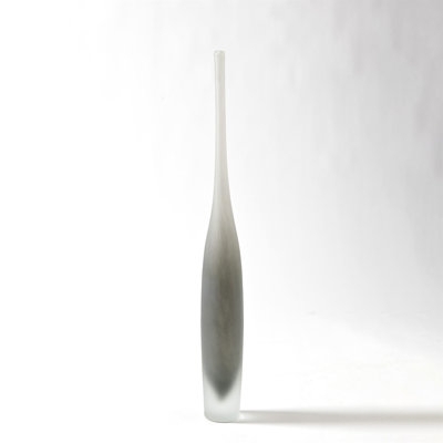 Vase Spire Silhouette Smoky Ombre Finish Frosted Glass Minimalist