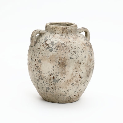 Vase Terracotta Speckled Distressed French Country Urn Decor