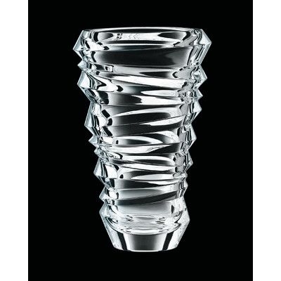 Vase with Spiraled Facets, Sculptural Silhouette, Architectural.