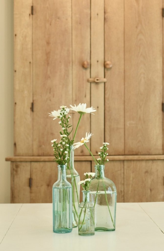 Vases Repurposed Vintage Glass Seafoam Tint Farmhouse Bottle Collection