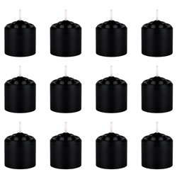 Votive Candle Set Black Wax Minimalist Cylindrical