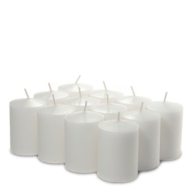 Votive Candles Bulk Pack Mottled Texture White Wedding Decor