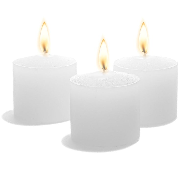 Votive Candles Lit Wick Matte Finish White Warm Ambient Glow