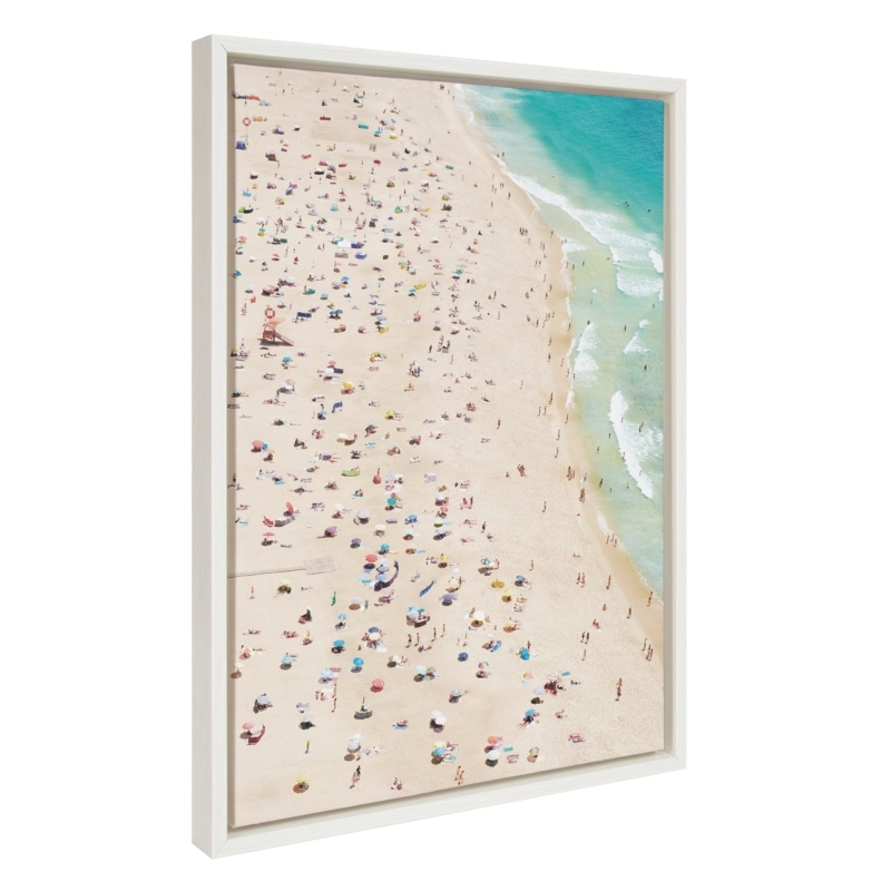 Wall Art Aerial Beach Photography Floating Frame Vertical