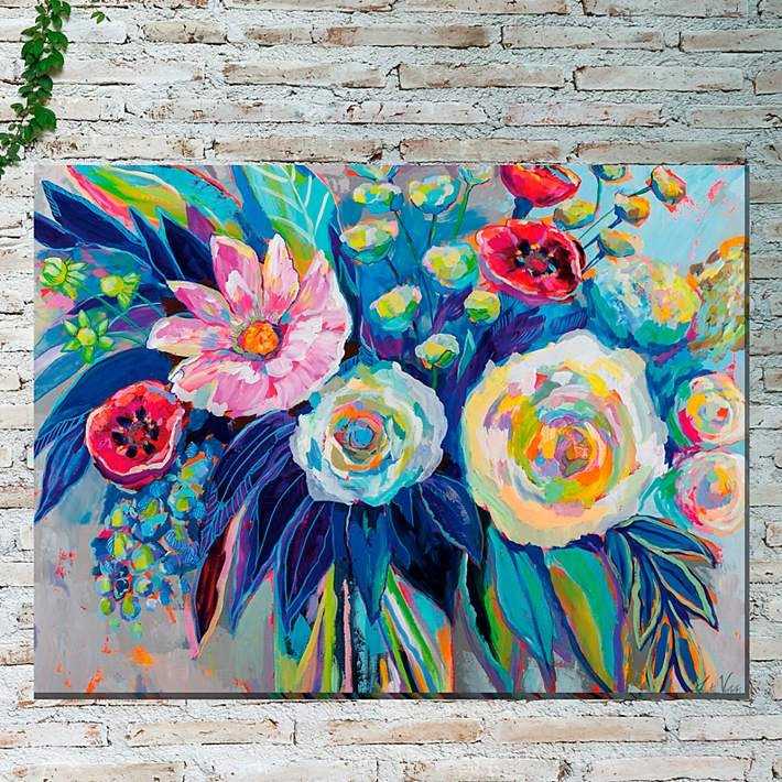 Wall Art All-Weather Canvas Vibrant Floral Impasto Style