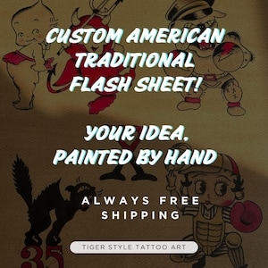 Wall Art American Traditional Hand Painted Flash Sheet Custom Decor