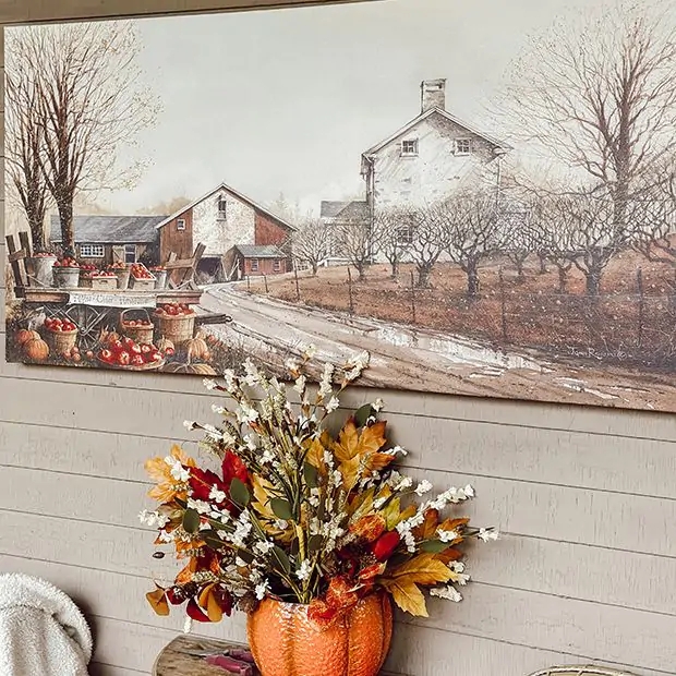 Wall Art Autumn Farm Theme Horizontal Landscape Rustic Farmhouse