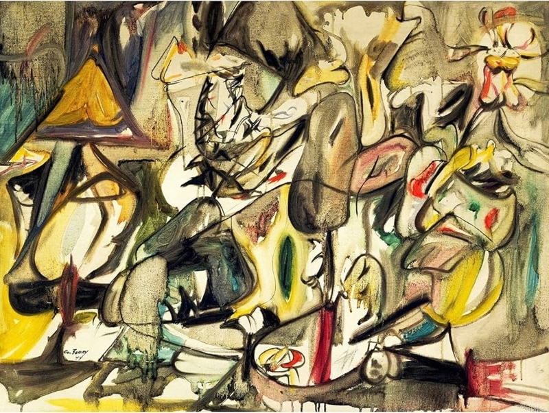 Wall Art: Biomorphic Abstract Expressionist Canvas Painting