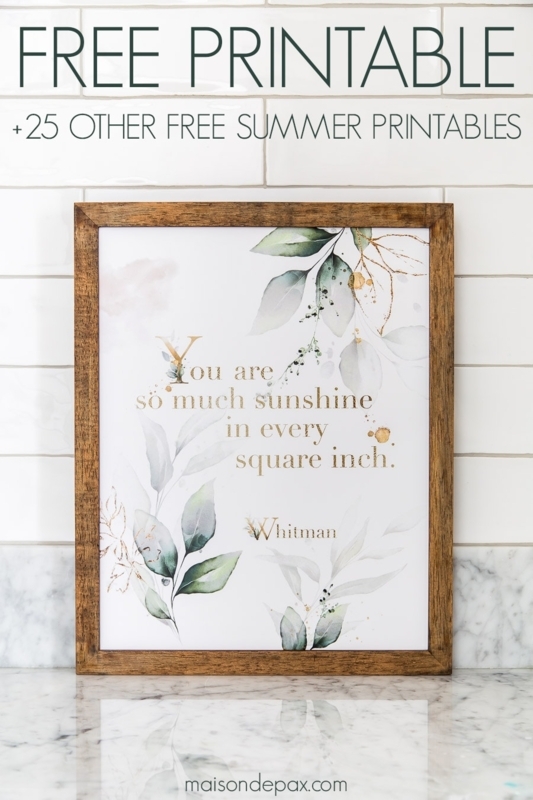 Wall Art Botanical Quote Gold Metallic Accents Wood Frame