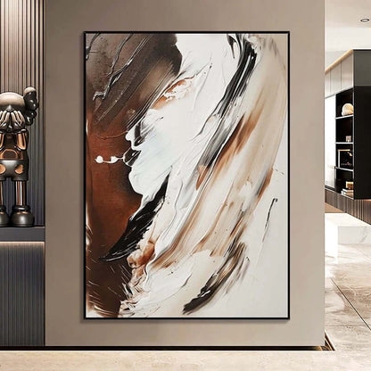 Wall Art Canvas Impasto Texture Earthy Palette Oversized Abstract