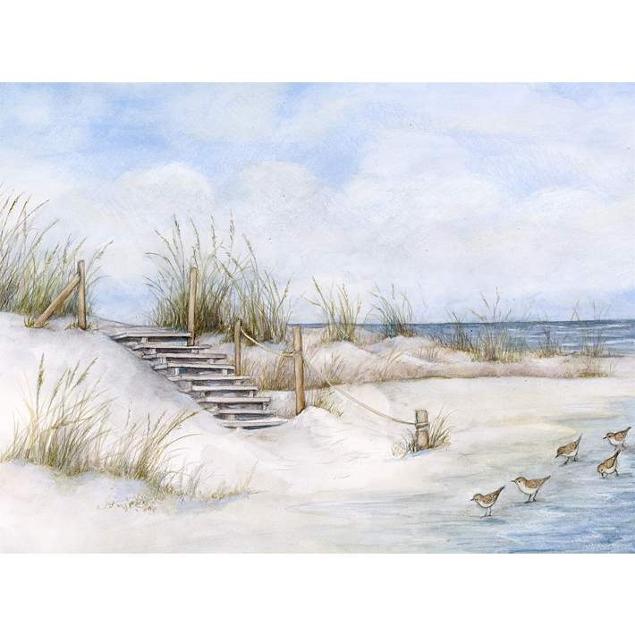 Wall Art Coastal Beach Scene Canvas Shorebird Motif