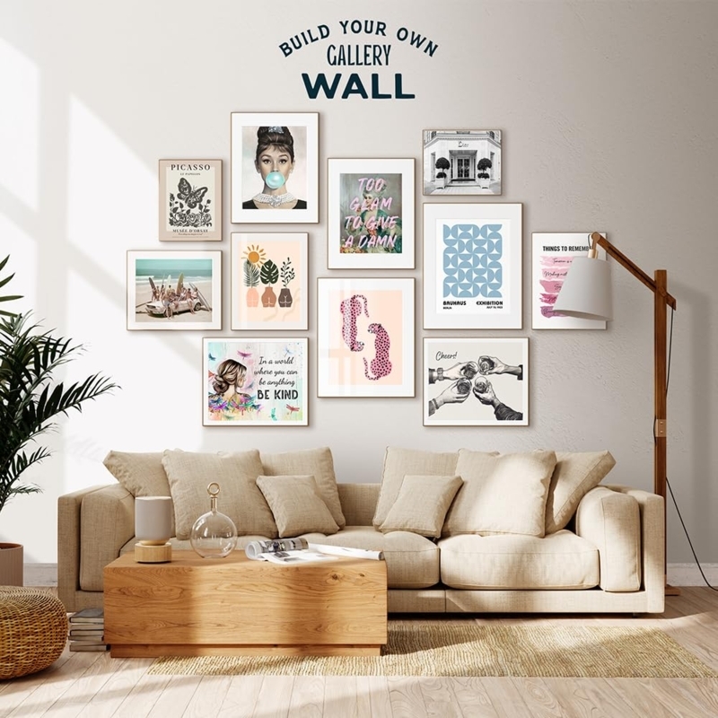 Wall Art Curated Gallery Layout Fashion Themed Eclectic Prints