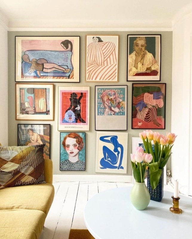 Wall Art Eclectic Gallery Arrangement Modern Bohemian Style