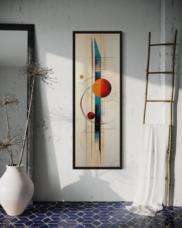 Wall Art Extra Tall Aspect Ratio, Geometric Abstraction, Narrow Profile