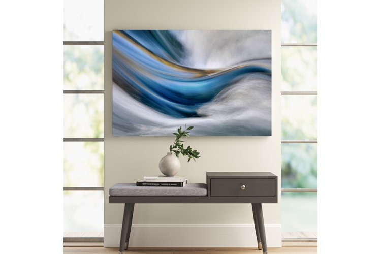 Wall Art Fluid Abstract with Integrated Bench Storage
