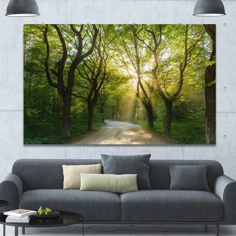 Wall Art Forest Landscape with Sunbeam Effect, Oversized