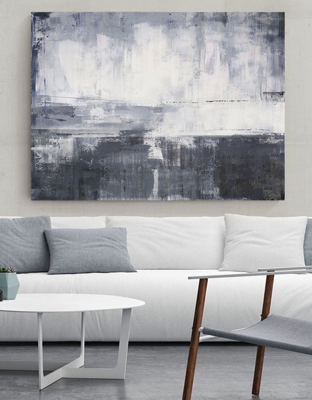 Wall Art Frameless Canvas Large Scale Abstract Brushstrokes
