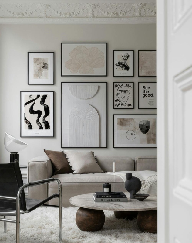 Wall Art Gallery Wall Collection Ribbed Textured Abstract Prints