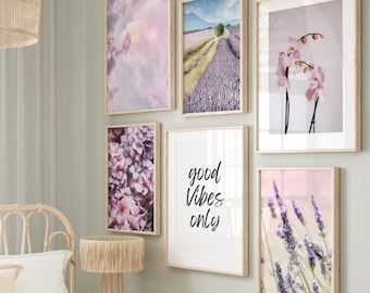 Wall Art Gallery Wall Set Six Piece Botanical Landscape Mix Boho Decor
