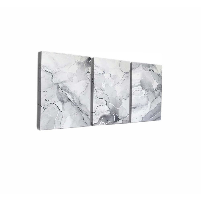 Wall Art Gallery Wrapped Triptych Abstract Marble Pattern