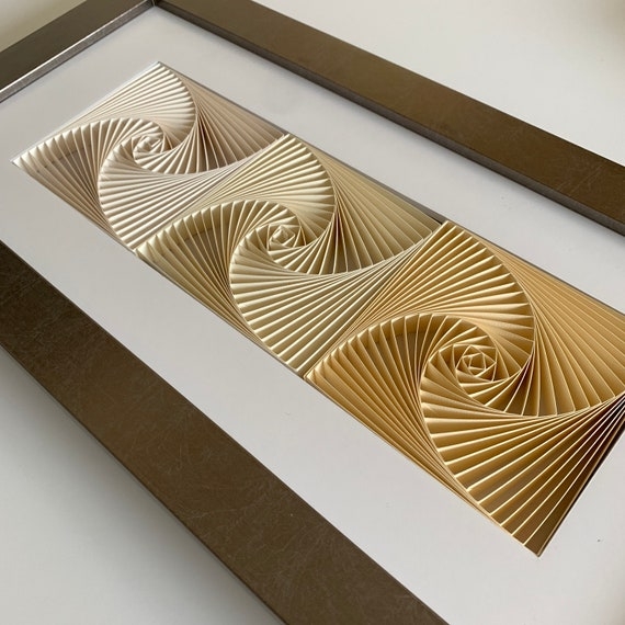 Wall Art: Geometric Spirals in 3D Layered Paper Shadow Box