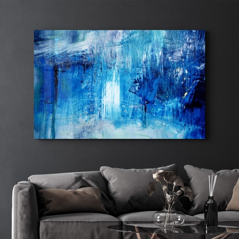 Wall Art Glass Abstract Frameless Glossy Contemporary Decor