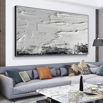 Wall Art: Heavy Impasto Texture, Horizontal, Floating Frame, Abstract Painting