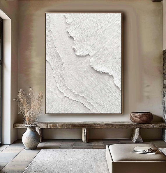 Wall Art: Heavy Plaster Texture, Wabi-Sabi Style, Monochromatic, Wabi Sabi Art
